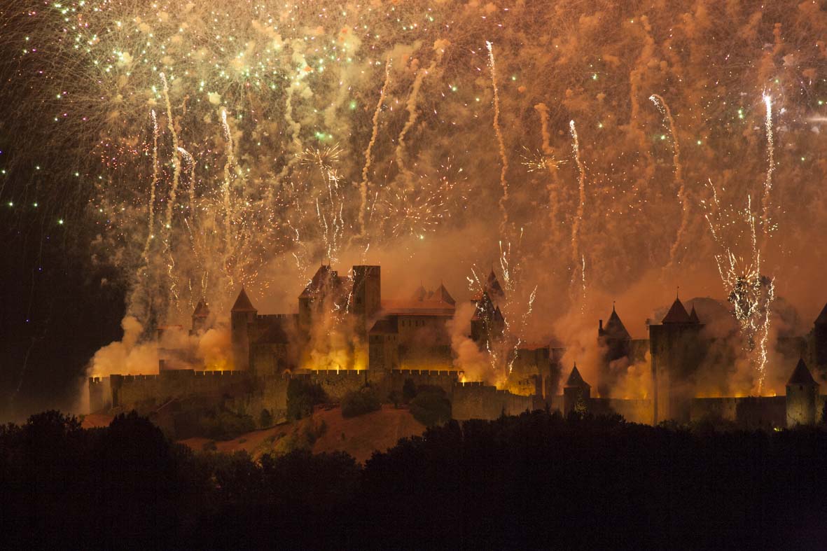 Les feux d’artifice du 14 Juillet à Carcassonne